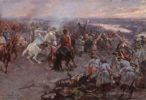 Battle Scene With Multiple Figures by Ferencz Franz Eisenhut