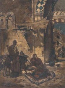 Arab Street Scene by Ferencz Franz Eisenhut