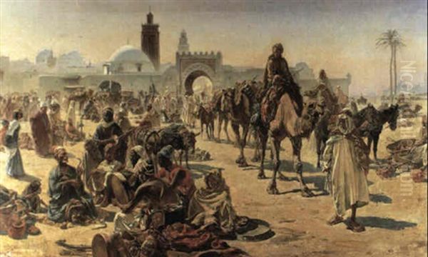 An Arab Slave Market - view 1