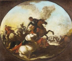 Gefecht Der Kaiserlichen Mit Turkischer Kavallerie by Johann Anton Eismann