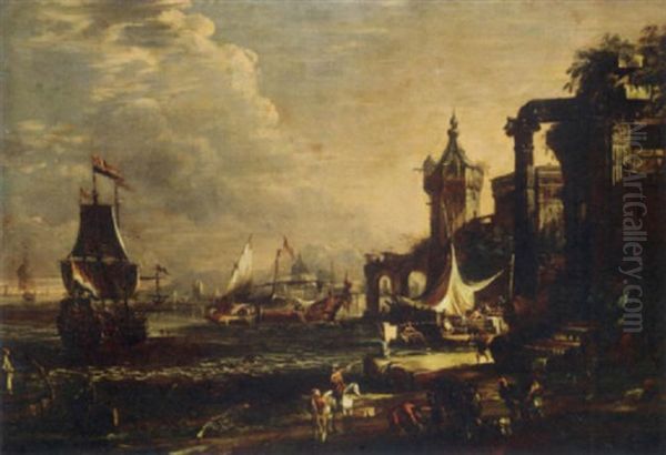 A Capriccio Of A Mediterranean Port - view 1