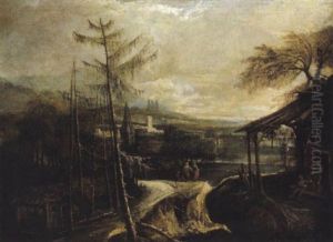 Paesaggio Fluviale Con Una Chiesa, Fluslandschaft Mit Einer Kirche by Johann Anton Eismann