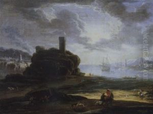 Sudlicher Seehafen Mit Einem Wachtturm