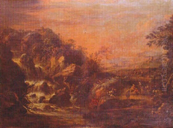 Paesaggio Immaginario Con Pescatori, Pastori E Greggi - view 1