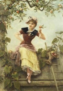 A Girl By An Apple Tree