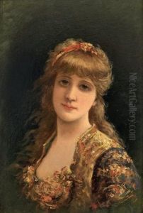 Portrait De Jeune Femme by Emile Eisman-Semenowsky