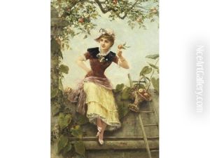 A Girl By An Apple Tree