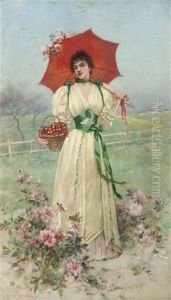 Girl With A Red Umbrella