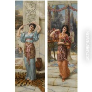 After The Bath (+ Preparing For The Fete; 2 Works) by Emile Eisman-Semenowsky