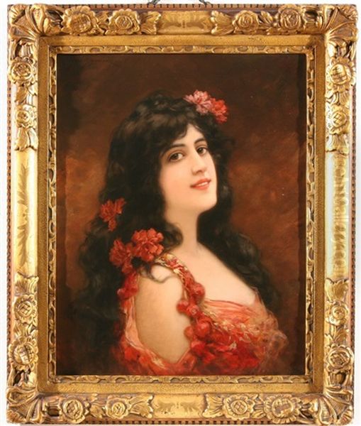 Young Girl With Flowers In Her Hair - view 1