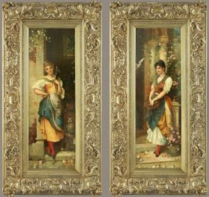 Young French Women Standing On The Stoop (dyptich) Young French Women Standing On The Stoop (dyptich)