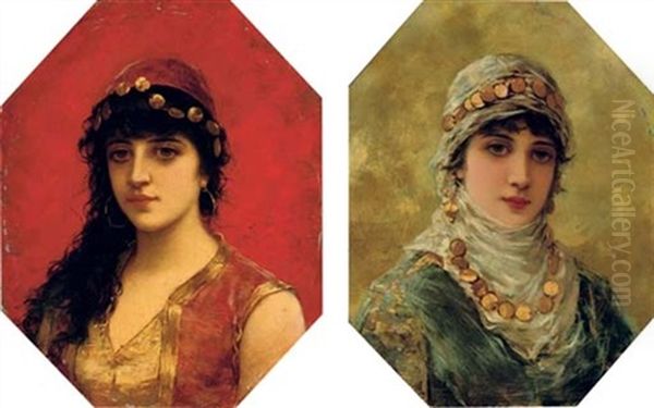 Portrait Of A Woman In A White Head Scarf (+ Portrait Of A Woman In A Red Tunic With Gold Trim; 2 Works) - view 1