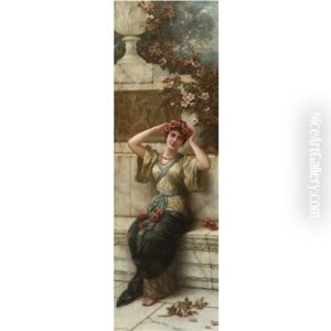Classical Beauty With Crown Of Flowers