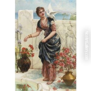 Feeding The Goldfish by Emile Eisman-Semenowsky