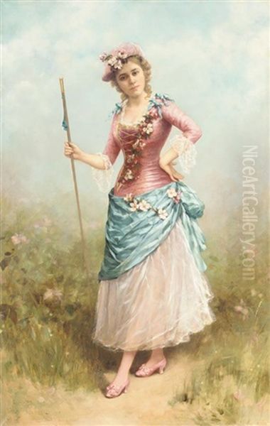 Lady Dressed As A Shepherdess - view 1