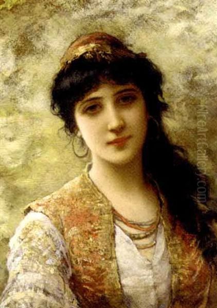 A Young Beauty In An Embroidered Vest - view 1