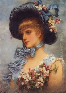 Elegante Au Chapeau Fleuri