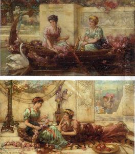 Elegant Maidens On A Terrace