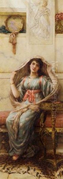 A Seated Young Lady In A Shawl - view 1