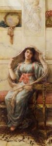 A Seated Young Lady In A Shawl