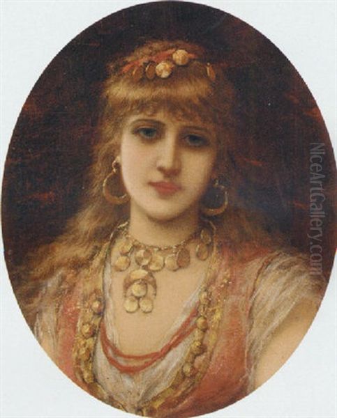 Portrait Of A Young Beauty Wearing Eastern Jewellery - view 1
