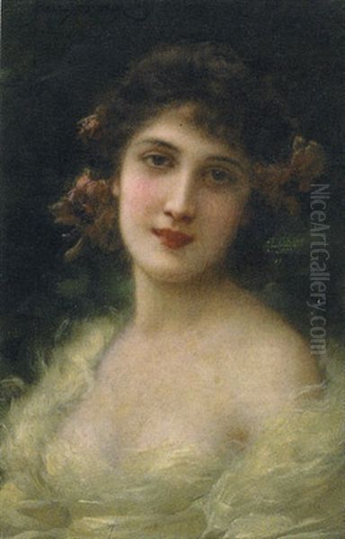 Portrait Of A Young Woman Wearing A White Dress - view 1