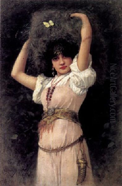Portrait Eines Hubschen Jungen Madchens In Orientalischer Tracht - view 1
