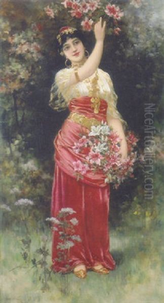 An Oriental Flower Girl - view 1