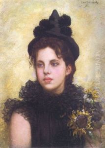 Girl With Sunflowers