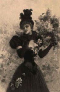 A Summer Beauty With Lilacs by Emile Eisman-Semenowsky