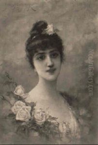 An Elegant Lady With Yellow Roses