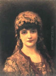 Portrait Of A Young Girl With Head Scarf