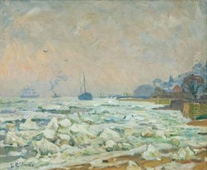 Winter In Blankenese by Ernst (Wilhelm Heinrich E. ) Eitner