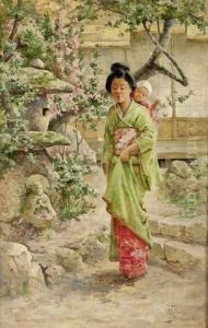 Japonaise Au Jardin Fleuri by John (Charles) Arter