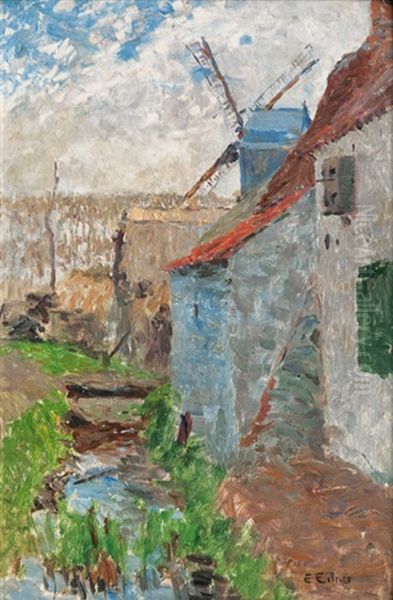 Houses And Windmill - view 1