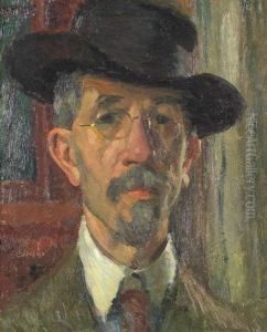 Selbstbildnis Mit Hut by Ernst (Wilhelm Heinrich E. ) Eitner