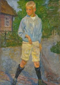 Boy With A Rope by Ernst (Wilhelm Heinrich E. ) Eitner