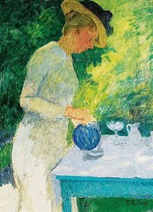 Antonia Eitner Im Garten by Ernst (Wilhelm Heinrich E. ) Eitner