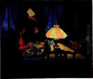 Abendbesuch by Ernst (Wilhelm Heinrich E. ) Eitner