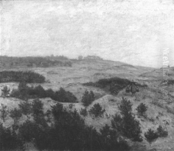 Heidelandschaft Mit Wassertragender Bauerin - view 1