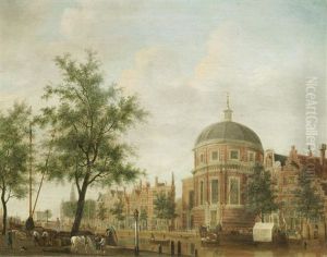 The Lutherse Kerk, Amsterdam, With The Singel In The Foreground