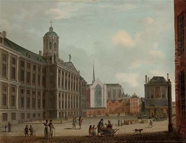 The Dam, Amsterdam, With The Town Hall And The Waag - view 1