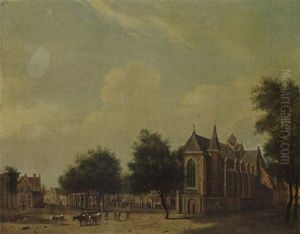 Utrecht: A View Of The Mariaplaats With The Mariakerk by Jan Ekels the Elder