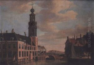 The Munt Tower And The Singel, Amsterdam by Jan Ekels the Younger