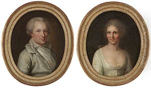 Portratt Av Herre (+ Portratt Av Dam; Pair) by Anders Eklund