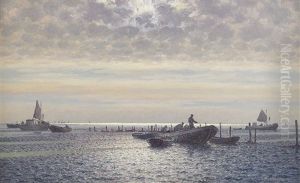 Fiskebatar I Gryning by Emil Gotthard Ekman