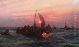 Fiske I Gryningen by Emil Gotthard Ekman