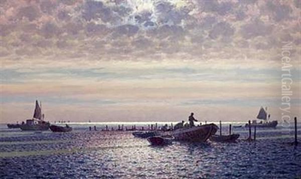 Fishermen By The Pound Nets, Early Morning - view 1