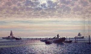 Fishermen By The Pound Nets, Early Morning