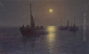 Nattligt Fiske by Emil Gotthard Ekman